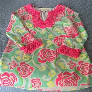 Sail to Sable Pink, green, and Yellow Tunic Top